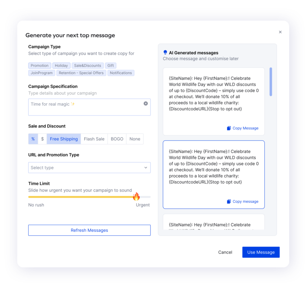 AI Copy Assistant for SMS