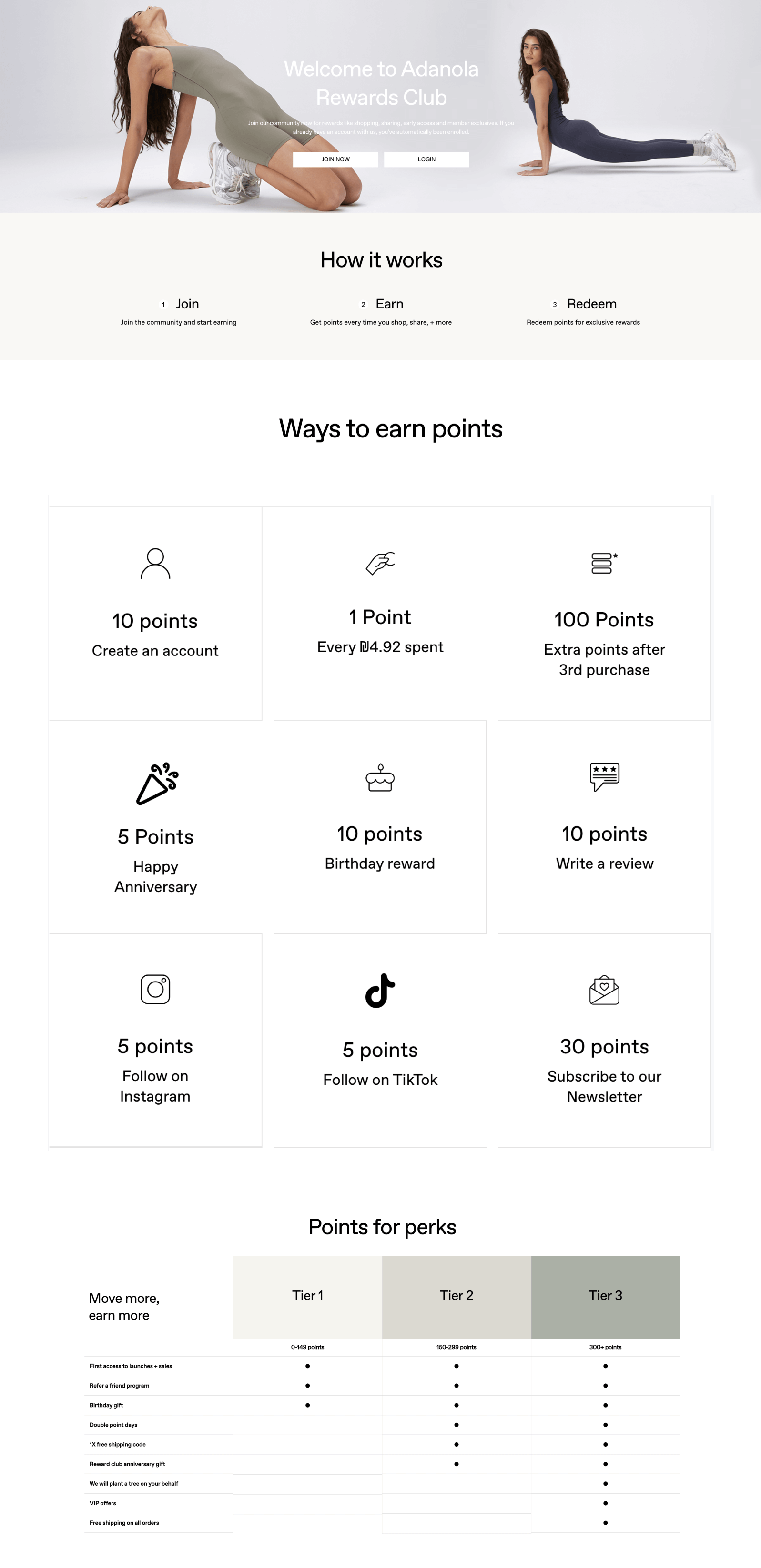 Adanola's loyalty program