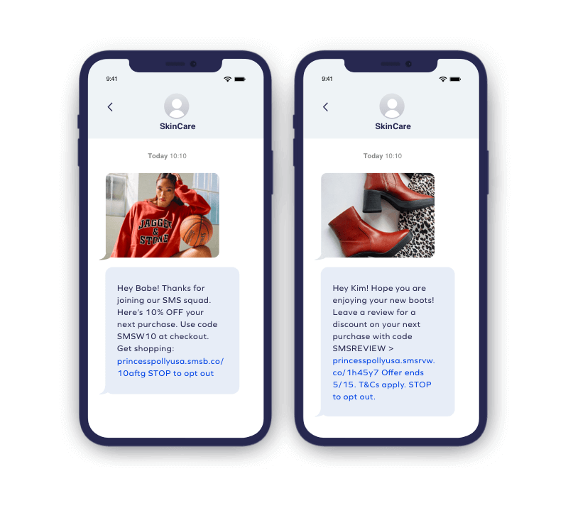 sms text message review request
